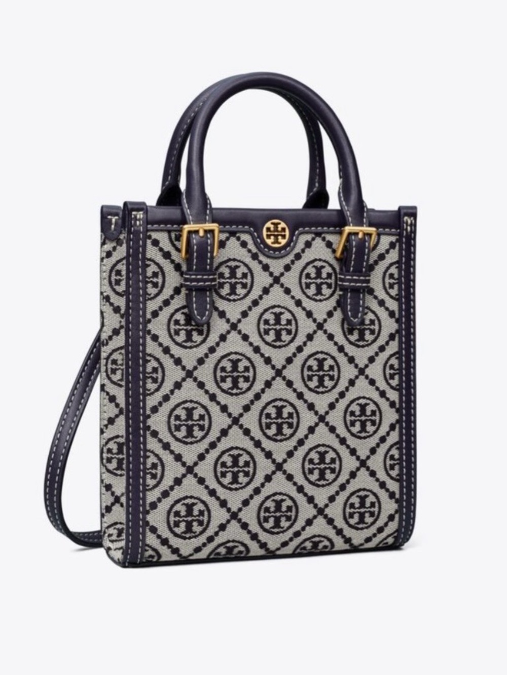 Tory Burch T-Monogram Jacquard Mini Shopper Tote - Picture 2 of 11